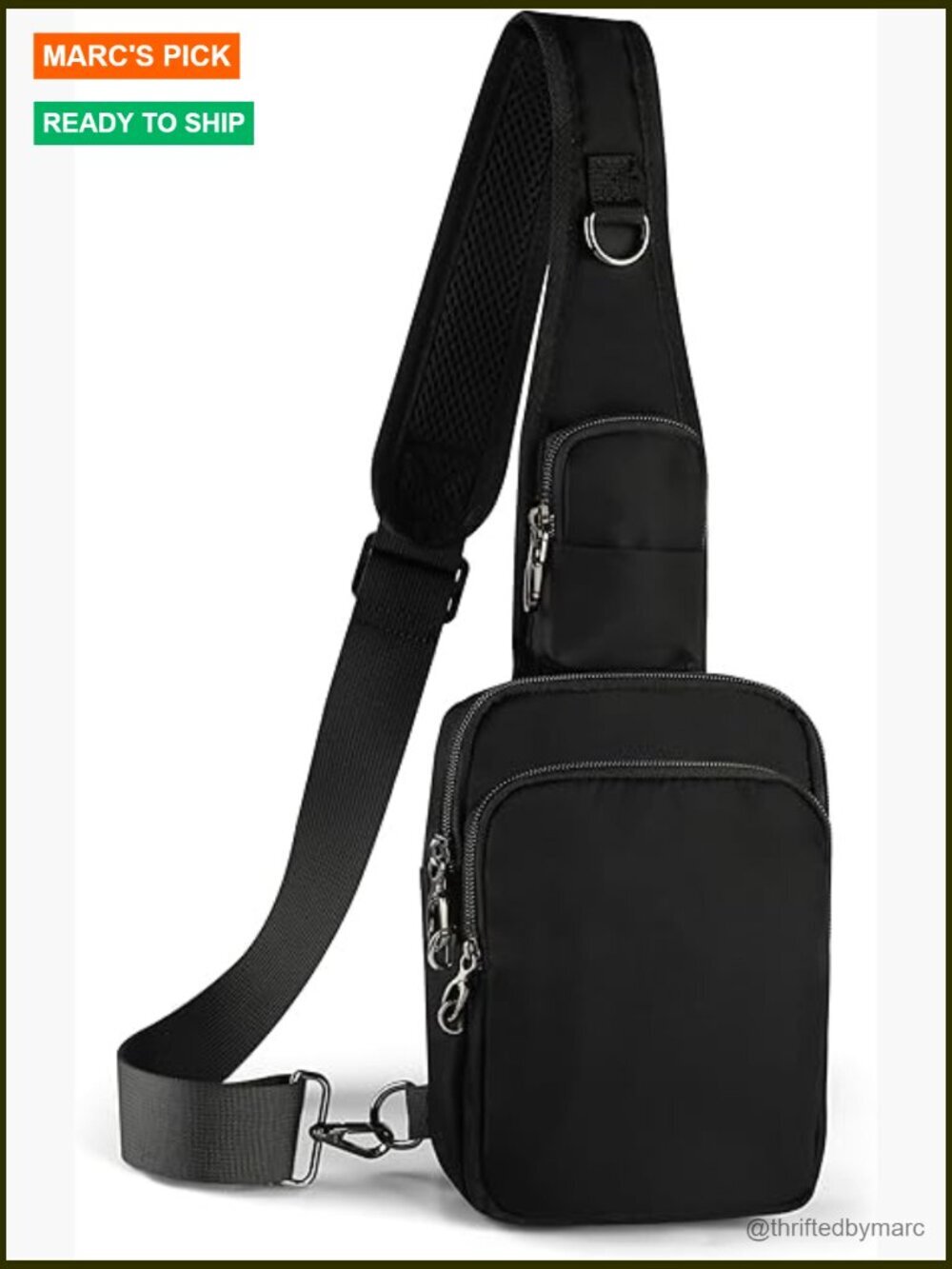 Anti-Theft RFID Sling Bag Water-Resistant Crossbody Travel Bag